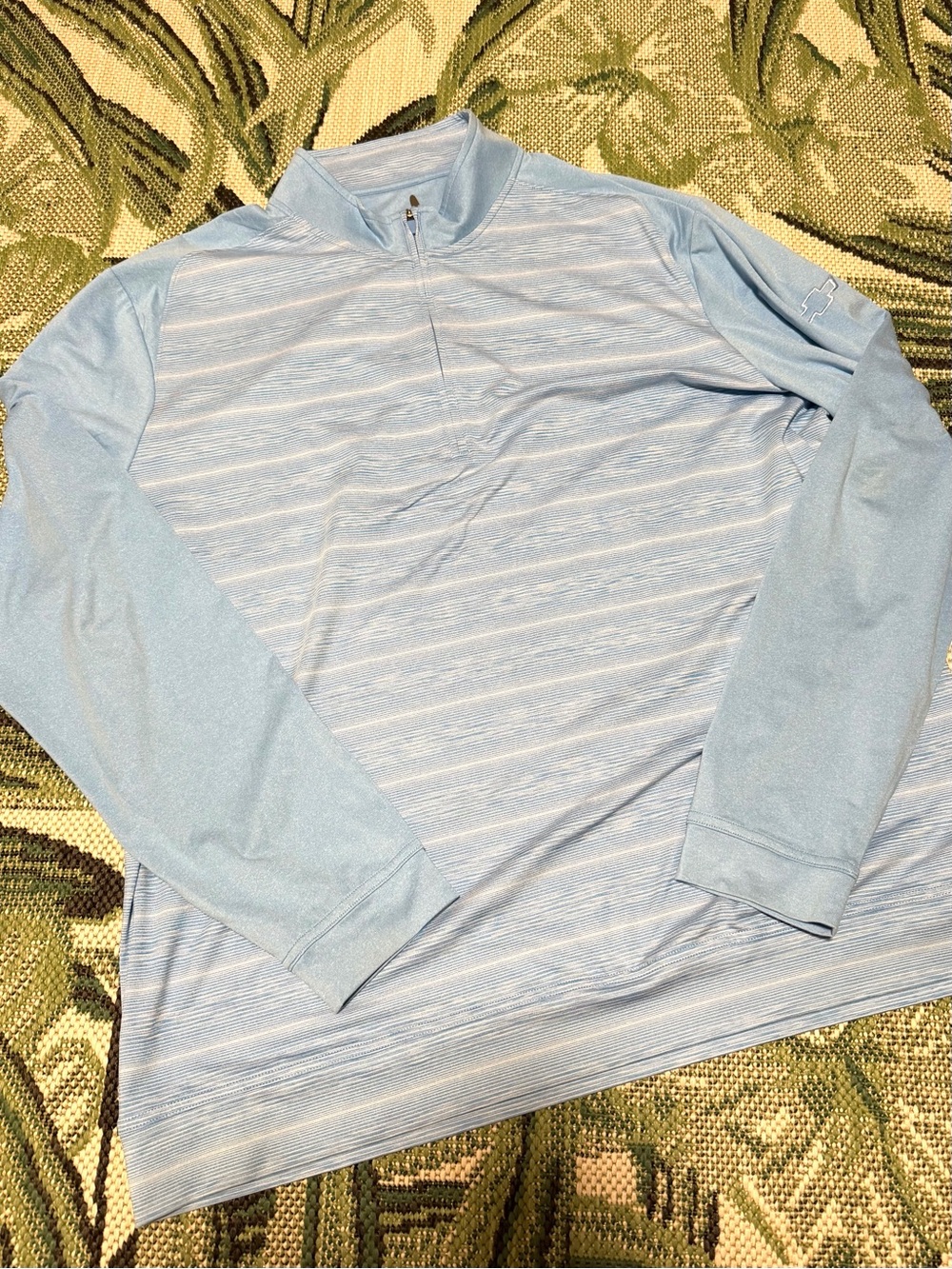 Johnnie-O Chevrolet Light Blue Quarter-Zip Performance Pullover Mens Size XL